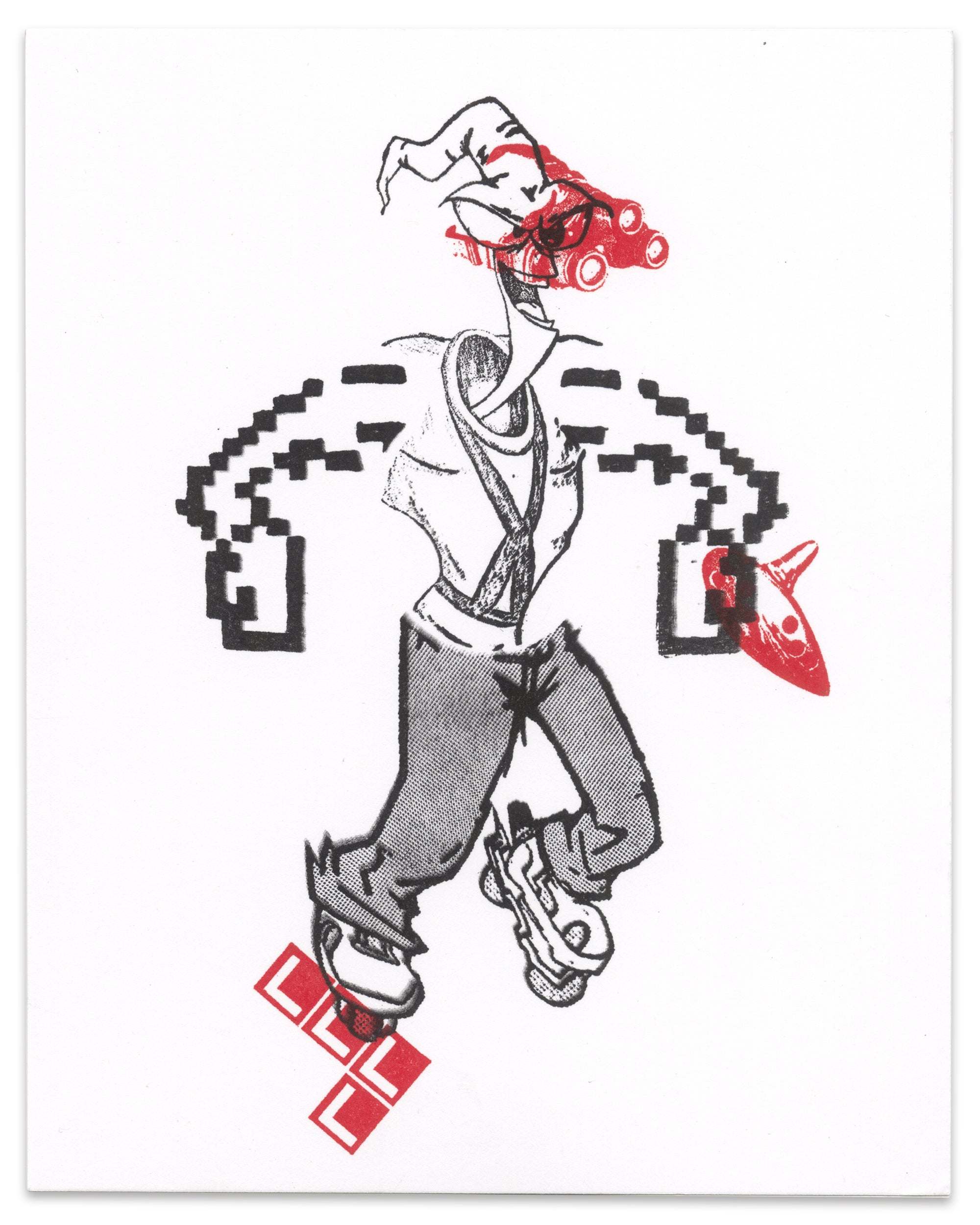 "Earthworm Skater" CE Mini Print